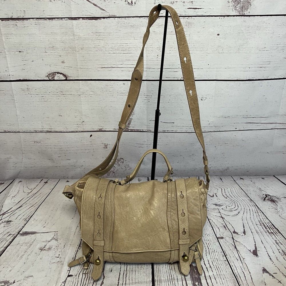 Olivia Harris Handbag by Joy Fryson Taupe Grey Leather Messenger Aged